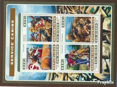 Produktbild von Briefmarken Niger 2016 Mi 4622-4625 Kleinbogen (kompl. Ausg.) postfrisch Begleithunde