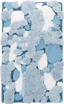 Produktbild von Badteppich - 60x100 cm - Blau - 3D-Effekt - Rutschfest - Maschinenwaschbar - Weicher Teppich - GAIA