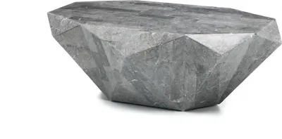 Image de Diamond Medium Table Basse (120X70X40H) En Pierre Fossile Grise