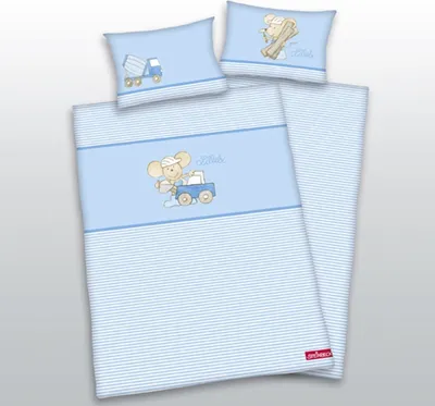 Produktbild von Herding Baby Bettwäsche Lillebi blau 100 x 135 cm  40 x 60 cm