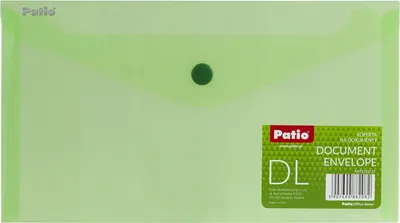 Immagine prodotto di Cartellina DL trasparente con bottone a pressione per documenti Patio VERDE