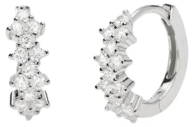 Produktbild von Mabina Creolen Silber 925 mit Zirkonia, rhodiniert 563971