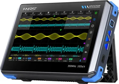 Produktbild von FNIRSI DPOS350P 4-IN-1 350MHz 1GSPS Tablet Oszilloskop Signalgenerator Spektrumanalysator Frequenzantwortsanalysator - Schwarz