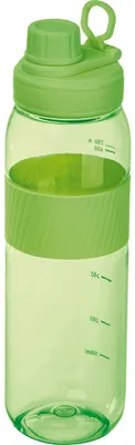 Produktbild von Tritan Trinkflasche mit Silikongriff und Messskala / 750 ml / Farbe: hellgrün
