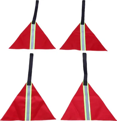 Image de 4 drapeaux de sécurité rouges réfléchissants, imperméables, haute visibilité, drapeaux d'avertissement pour remorques de camions et vélos