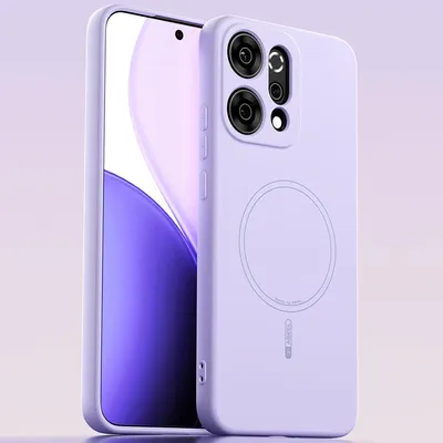 Obrázek produktu pro Magnetické pouzdro pro Oppo Reno14 Pro, kompatibilní s MagSafe, tekutý silikon, nárazuvzdorné a odolné proti poškrábání Fialová
