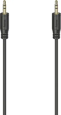 Obrázok produktu pre Hama Flexi-Slim, 3.5mm, Samec, 3.5mm, Samec, 0,75 m, Čierna
