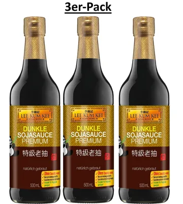 Produktbild von 3er-Pack LEE KUM KEE Sojasauce Dunkel Premium 500ml