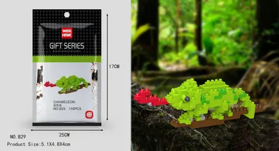 Obrázok produktu pre Stavebnica postavičky chameleóna LNO Micro-Bricks