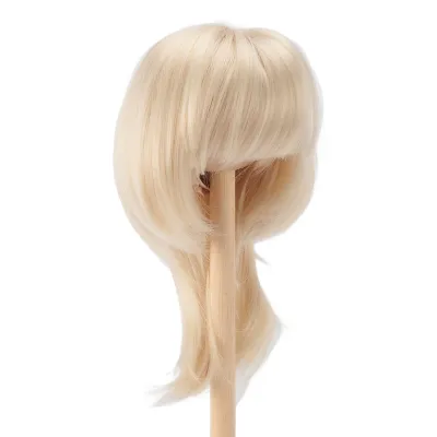 Image de Perruque pour poupée,Perruque courte pour poupée,Perruque courte droite pour poupée,Perruque 1/4 pour poupée,Perruque réaliste pour poupée,Cheveux synthétiques pour poupée