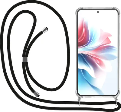 Obrázok produktu pre Smartphonica Puzdro na telefón vhodné pre Oppo Reno 11F s káblom a nárazníkom - puzdro s káblom na telefón - TPU zadný kryt Puzdro odolné proti nárazom so šnúrkou - priehľadné