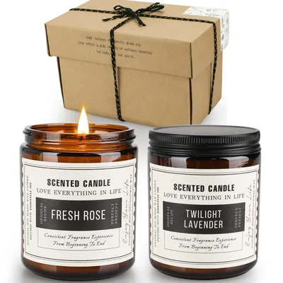 Produktbild von TRMLBE Duftkerze Aromatherapie-Kerzen Geschenkset 120 g, 4-teilig Apothekerglas mit schwarzem Deckel Duftkerzen-Dekorationsset