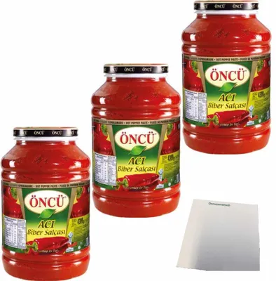 Produktbild von Öncü Paprikamark scharf 3er pack (3x4300g PET-Dose) + usy Block