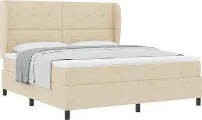 Produktbild von Boxspringbett mit Matratze Creme 180 x 200 cm Stoff