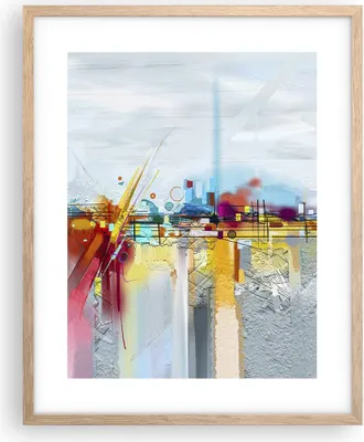 Produktbild von Gerahmtes Poster - Rahmen in heller Eiche - Abstraktion modern - 40x50 cm - Wand Bild - Wanddeko - Wandbilder - Wandposter - Bilderrahmen - Bilder - Kunstdruck - Wandbild - P2NPA40x50-4028