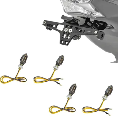 Image de Kit support de plaque d'immatriculation # support de plaque d'immatriculation et 2x clignotants LED