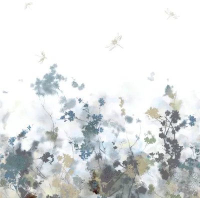 Produktbild von Fototapete 360912 Vliestapete Blumen Floral 212 x 265 cm Rasch Selection Blau