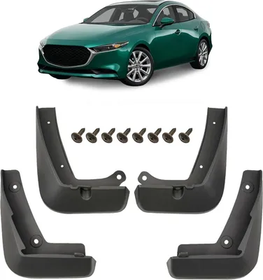 Produktbild von 4er-Set Schmutzfänger-Kit Spritzschutz Schmutzfänger mit Befestigungssatz, passend für Mazda 3 IV BP Sedan 2019+ BDGHV3450