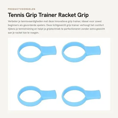 Immagine prodotto di Dispositivo di allenamento per la presa della racchetta da tennis - Leggero - Confezione da 4 pezzi - Silicone - Facile da usare - Accessorio per tennis