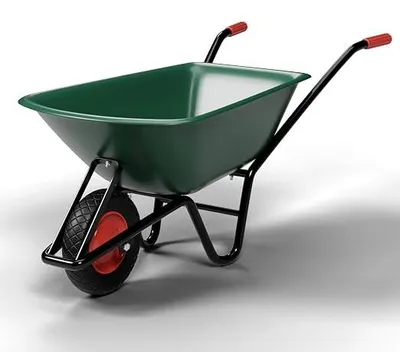 Zdjęcie produktu dla Wózek transportowy | Wytrzymały polipropylen | Nośność 150 kg | Pojemność 100 litrów | Opony pneumatyczne | Zielony | Ergonomiczny uchwyt