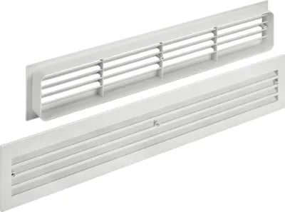 Produktbild von Lüftungsgitter BRISE 457 x 92 x 17 mm hellgrau doppelseitig durchblicksicher Schlitzlochung Türgitter Belüftungsgitter Schlitzgitter von SO-TECH