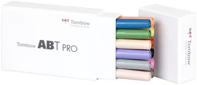Produktbild von Tombow ABT Pro, 12 Stück(e), Mehrfarbig, Meißel-/Bürstenspitze, Rund, Tinte auf Alkoholbasis, Box