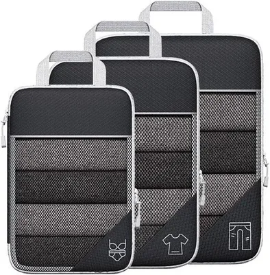 Produktbild von Famanu Kompressionsverpackung Kubussen für Koffer - Set von 3 Reiseverpackungsbeuteln