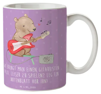 Produktbild von Mr. & Mrs. Panda Kaffeetasse Gitarren Trick - Lavendeltraum - Geschenk, Keramiktasse, Akustik, schöne tasse, Instrument, Musik, Lernen, Abenteuer, Elektrisch, Liebe