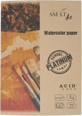 Produktbild von SMLT Aquarellpapier A4 weiß 220gr 20 Blatt - kreatives Malpapier