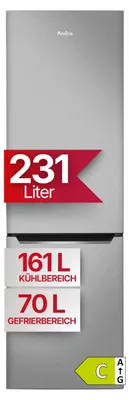 Kühl-Gefrierkombination NoFrost, 231 L, 170 cm, Edelstahl