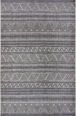 Image de 155x235 cm Tapis Clyde 105906 Loto Gris Beige - pour l'extérieur et la maison