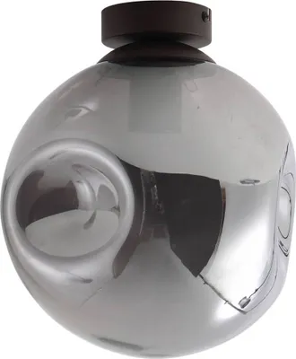 Produktbild von Lindby Deckenlampe Valentina, Glas, rauchgrau, rund, Ø 25 cm