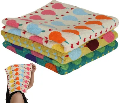Obrázek produktu pro Bavlněné osušky, 3 balení, extra velké osušky (34 x 74 cm), zelená + žlutá + béžová