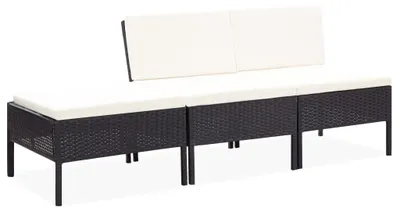 Immagine prodotto di Set divano lounge – Divano da esterno a 3 posti in rattan sintetico con cuscini confortevoli