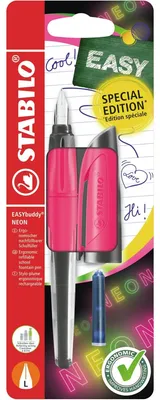 Produktbild von STABILO Schulfüller mit Linkshänder-Feder L -  EASYbuddy NEON in neonpink - blau (lösch…