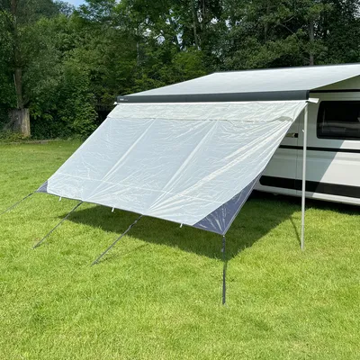 Produktbild von Freizeitschmiede Sun Blocker 430 - Markise Vorderwand 430x200cm Sichtschutz Windschutz Sunblocker Wohnwagen Wohnmobil Rain View Blocker