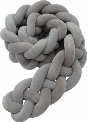 Produktbild von Gestrickte Bettschlange, gestrickte Bettumrandung, Kinderbett - Nestchen für Baby 2M (grau).