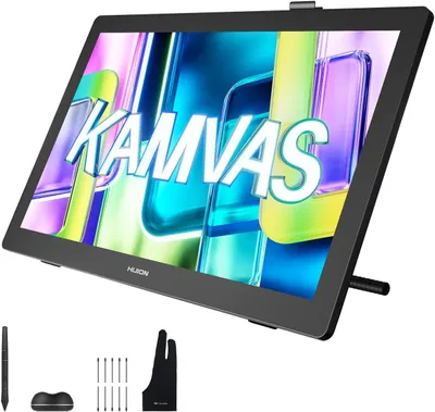 Produktbild von Huion Kamvas 22 (Gen 3) 2,5K 90Hz QHD Grafiktablett mit Display, 16.384 Stiftdruck PenTech 4.0 Stylus, 99% sRGB & ΔE<1,5 für Illustration