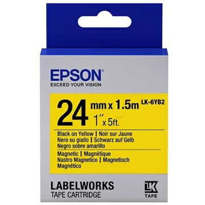 Immagine prodotto di Epson C53S656011 LK-6YB2 DirectLabel-Etiketten schwarz auf gelb 24mm x 1,5m für Epson LabelWorks 4-36mm 6-24mm