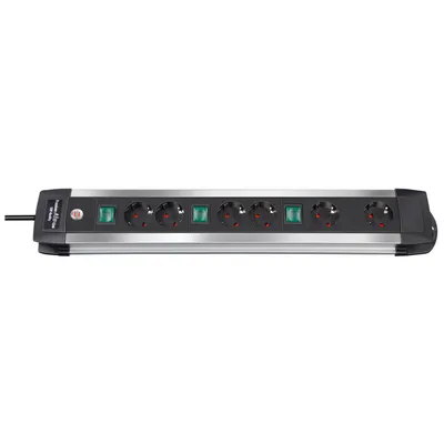 Produktbild von Brennenstuhl -Alu-Line Technik Steckdosenleiste 6-fach 3m H05VV-F 3G1,5 2-fach schaltbare Steckdosen, 1391000078