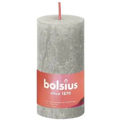 Produktbild von Bolsius Rustikale Stumpenkerzen Shine 8 Stk. 100x50 mm Sandgrau