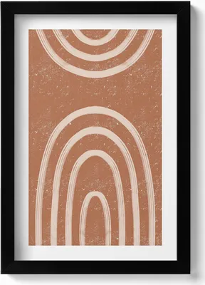 Produktbild von Minimalistische Kunst im Boho-Stil– Wandbild mit Rahmen – Gerahmtes Bild  – Wanddekoration – 20x30 cm – Schwarz