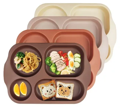 Produktbild von Set aus 4 Geteilten Dinner-Tellern mit 5 Fächern