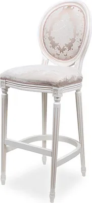 Produktbild von Casa Padrino Luxus Barock Barstuhl Rosa / Weiß - Barockstil Barhocker mit elegantem Muster - Luxus Bar Möbel im Barockstil - Edel & Prunkvoll