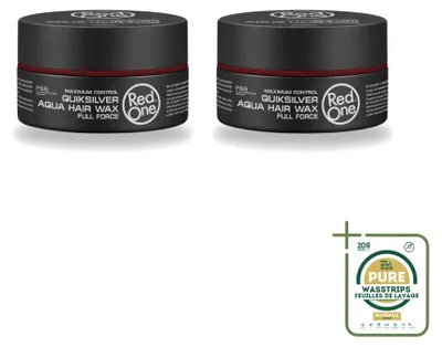 Obrázok produktu pre 2 balenia vosku na vlasy Red One Quicksilver Aqua – silná fixácia a lesk – 150 ml – balenie s 2 kusmi