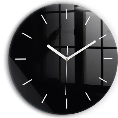 Produktbild von Wallfluent Große Wanduhr – Stilles Quarzuhrwerk - Uhr Dekoration Wohnzimmer Schlafzimmer Küche - Zifferblatt mit Striche - weiße Zeiger - 60 cm - Schwarz