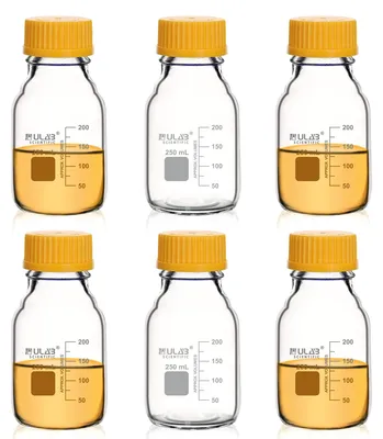 Image de Flacons en verre borosilicaté pour usage en laboratoire, 250 ml, lot de 6