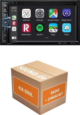 Produktbild von Autoradio Einbaupaket Alpine INE-W611D passend für KIA Soul 1 + Multifunktionslenkrad | Navigationssystem CD-/DVD-Laufwerk
