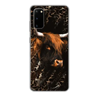 Produktbild von MuchoWow® Handyhülle Schutzhülle Hülle für Samsung Galaxy S20 Schottischer Highlander - Pantherdruck - Schwarz Silikon Softcase Handy Hülle - Bild