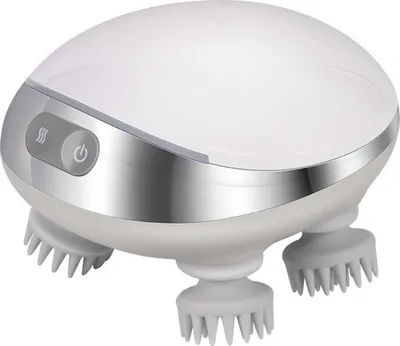 Produktbild von Elektrisches 5-in-1-Kopfhautmassagegerät, tragbares beheiztes Kopfmassagegerät, 2 Massagestile und 3 Geschwindigkeitsmodi, Körpermassagegerät